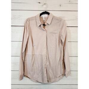 BCBGeneration Women's Pink Black Long Sleeve Button Down Shirt Size‎ 2XS